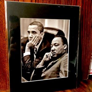 The Thinkers Mr. Obama and MLK matted prints 11x14 inches